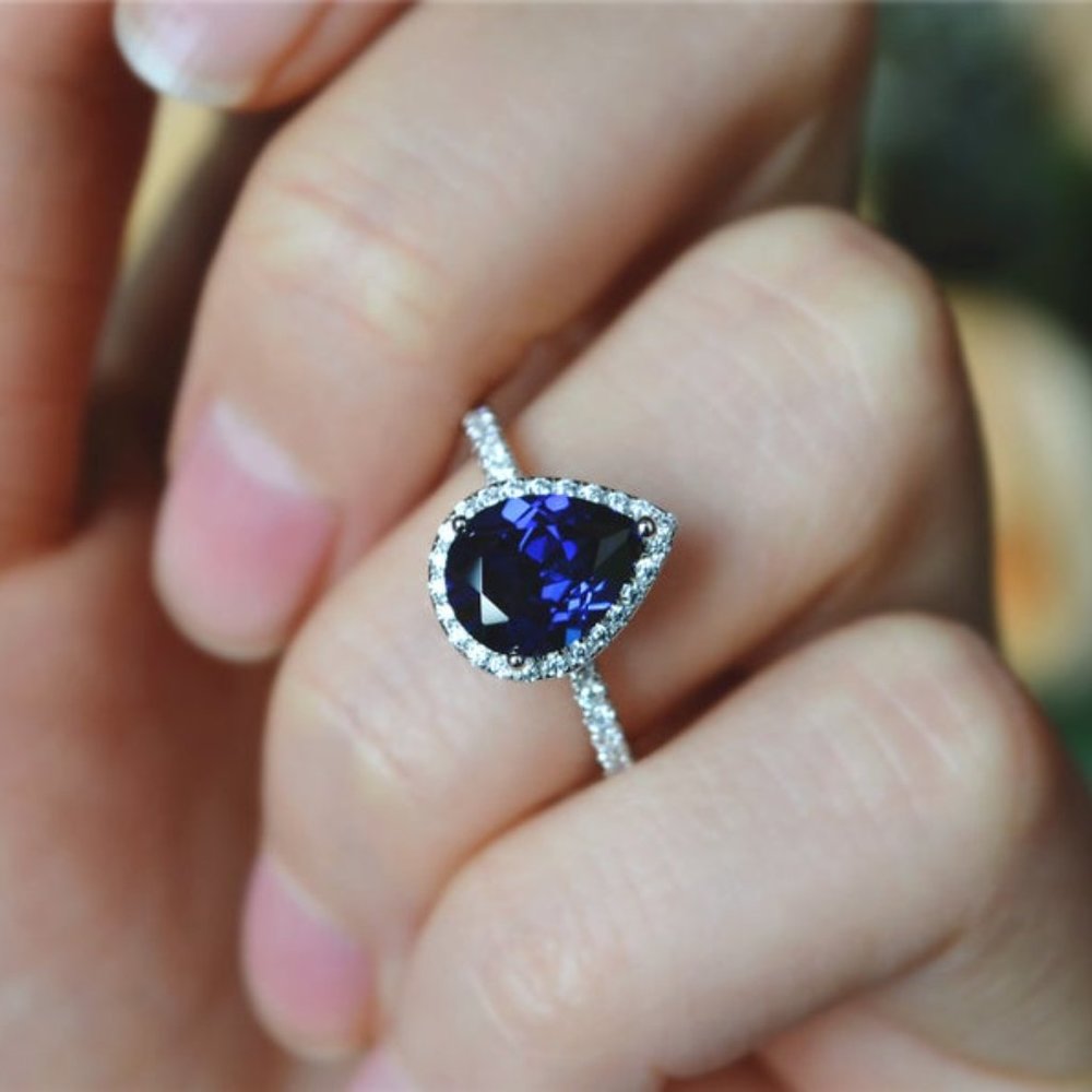 Pear Sapphire Ring